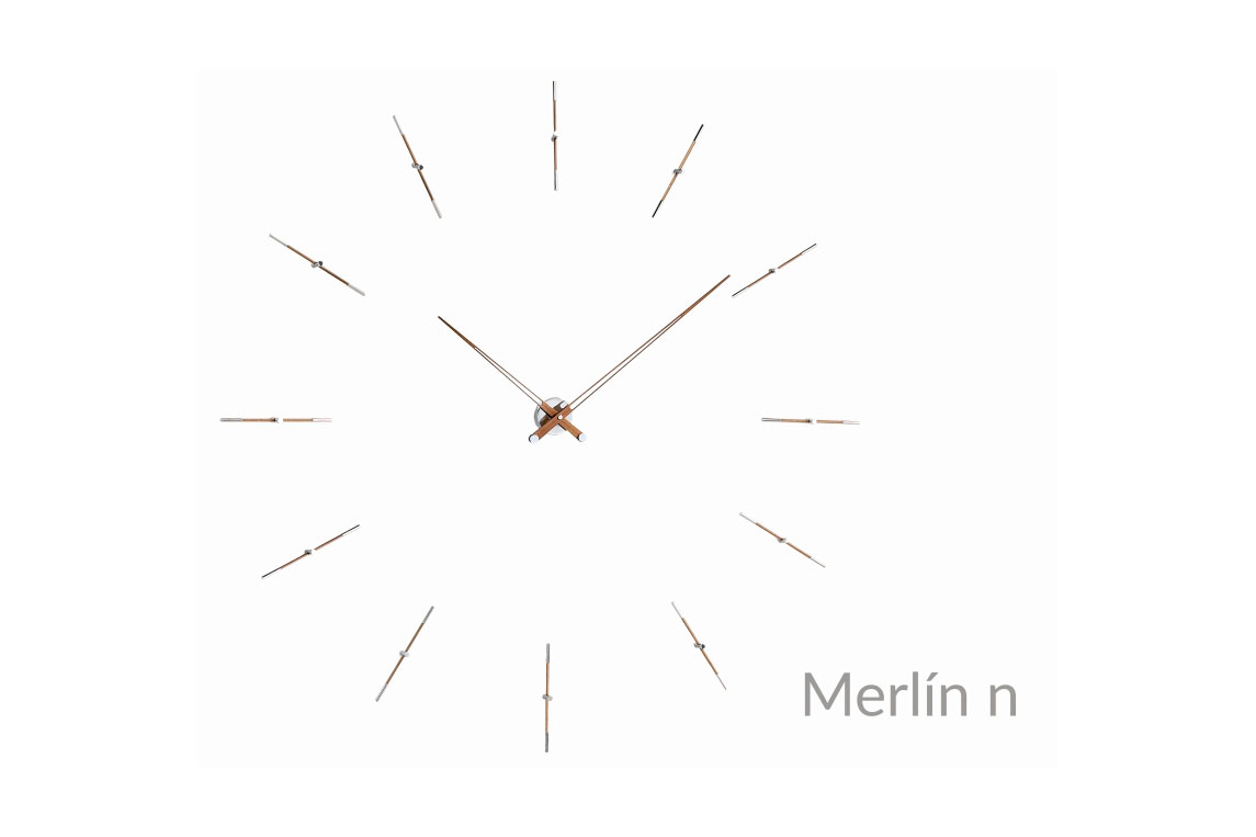 Design Wallnut Inox Wall Clock